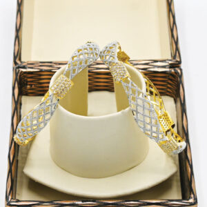One Carat Gold Bangles - Curved