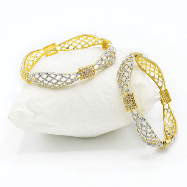 One Carat Gold Bangles - Curved