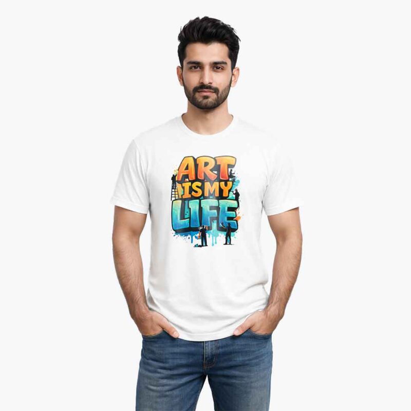 White Art is my Life Graphic T-Shirt