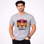 Hello Summer Grey Model T-Shirt