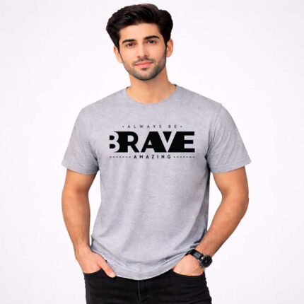 Brave T-Shirt Grey Model