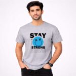 Stay Strong Grey T-Shirt Model