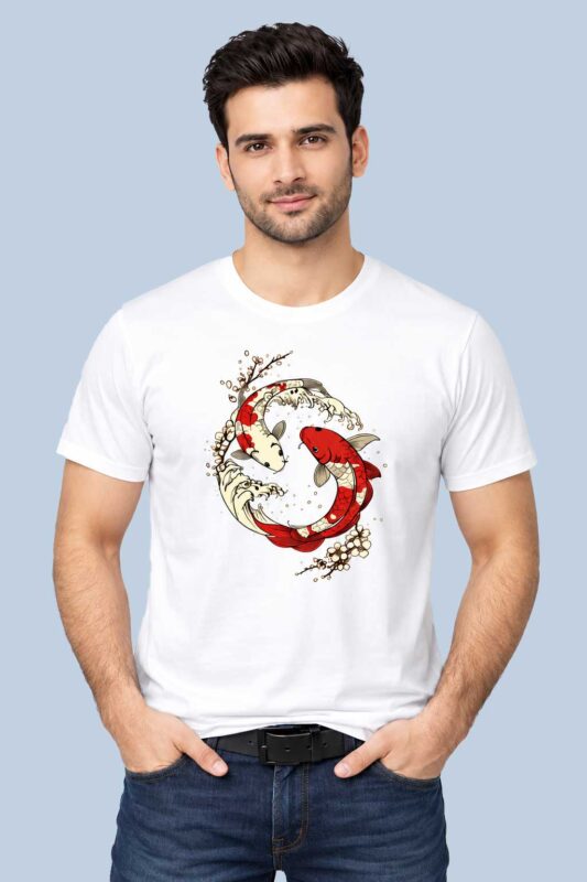 Yin Yang Koi Fish Art Graphic