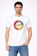 Life Is Beautiful Graphic T-Shirt – Minimal Circle Art Black Tee - Image 6