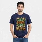 Get Lost To Find Yourself Navy T-Shirt Model