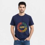 Life is Beautiful Navy T-Shirt Model