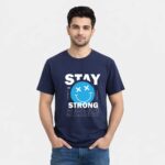 Stay Strong Navy T-Shirt Model