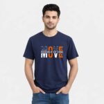 Move Never Give Up Navy T-Shirt Model