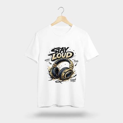 Stay Loud Headphones Graphic T-Shirt | Music Tee