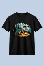 Camping Is My Life Graphic T-Shirt – Outdoor Nature Cotton Tee - Image 4