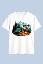 Camping Is My Life Graphic T-Shirt – Outdoor Nature Cotton Tee - Image 2