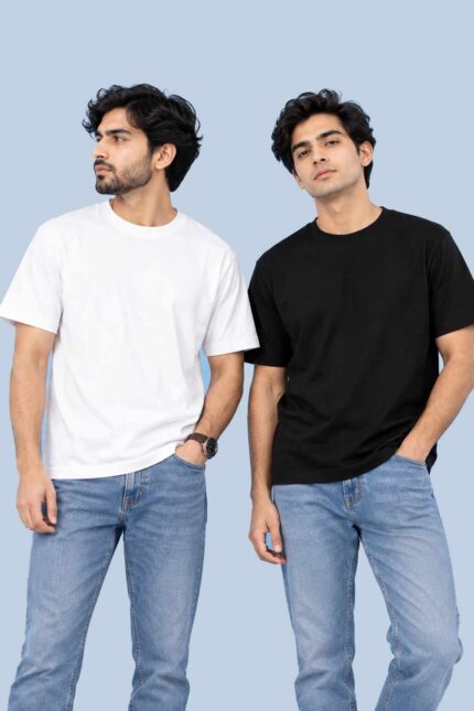 Black and White T-Shirt Pack – 2 Essential Cotton Tees
