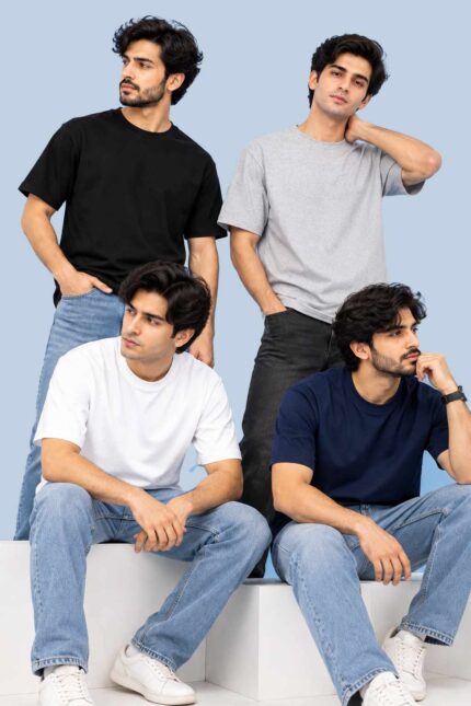 Premium Color T-Shirt Pack – 4 Essential Cotton Tees