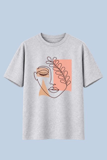 Abstract Face Line Art Grey