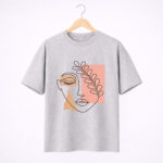 Abstract Face Line Art Floral Graphic T-Shirt for Women