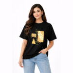 Abstract Face Line Art Floral Graphic T-Shirt for Women