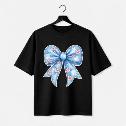 Floral Blue Bow T-Shirt