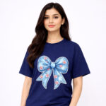 Floral Blue Bow T-Shirt