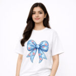 Floral Blue Bow T-Shirt