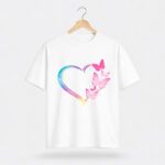 Butterfly Heart Graphic T-Shirt for Women