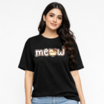 Meow Cat Graphic T-Shirt