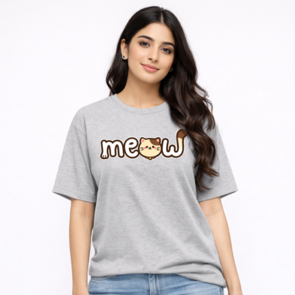 Meow Cat Graphic T-Shirt