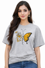 Butterfly Floral Graphic T-Shirt – DTF Printed Aesthetic Tee