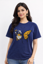Butterfly Floral Graphic T-Shirt – DTF Printed Aesthetic Tee - Image 4