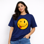 Winking Smiley Face Graphic T-Shirt – DTF Printed Fun Tee