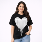 Dripping Heart Graphic T-Shirt – DTF Printed Streetwear Tee