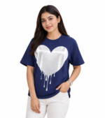 Dripping Heart Graphic T-Shirt – DTF Printed Streetwear Tee