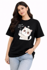Don’t Kiss Me Cat Graphic T-Shirt – DTF Printed Cute Tee