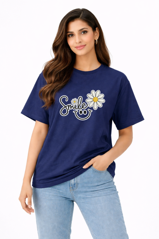 Smile Daisy T-Shirt – Cute Floral Positive Vibe Graphic Tee