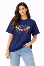Love Bee Graphic T-Shirt – DTF Printed Cute Cartoon Tee