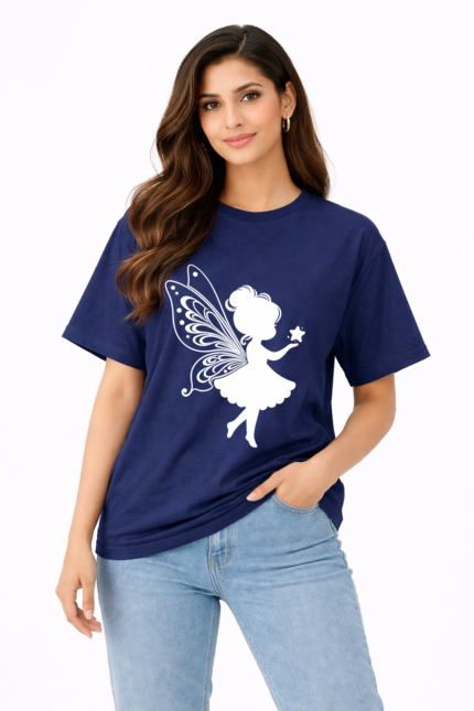 Fairy Silhouette Graphic T-Shirt – DTF Printed Aesthetic Tee