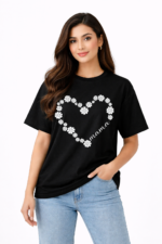 Mama Daisy Heart Graphic T-Shirt – DTF Printed Floral Tee