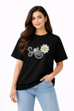 Smile Daisy T-Shirt – Cute Floral Positive Vibe Graphic Tee