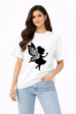 Fairy Silhouette Graphic T-Shirt – DTF Printed Aesthetic Tee