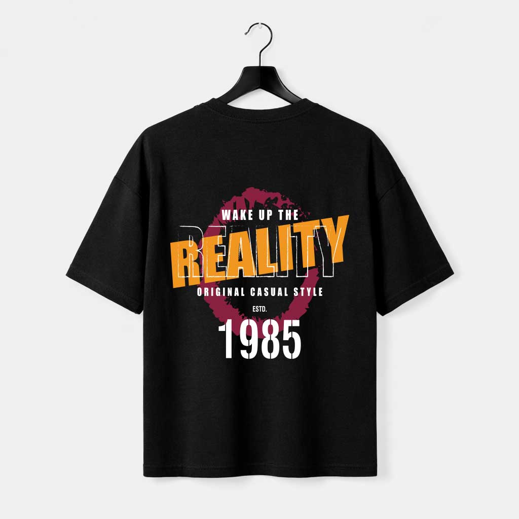 D-Black-Back-Reality Wake Up The Reality Graphic T-Shirt