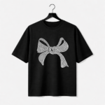 Minimal Bow Graphic T-Shirt – DTF Printed Cute Aesthetic Tee