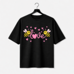 Love Bee Graphic T-Shirt – DTF Printed Cute Cartoon Tee