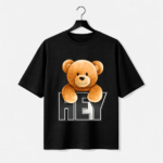 Hey Teddy Bear Graphic T-Shirt – DTF Printed Cute Tee