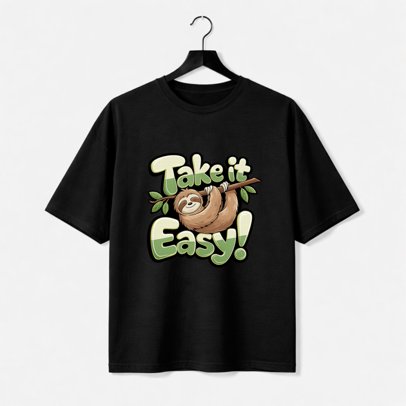 Take It Easy Sloth T-Shirt – Cute Relaxed Vibe Graphic Tee