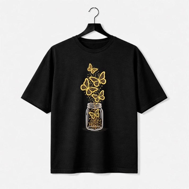 Glow Butterfly Jar Graphic T-Shirt – DTF Printed Aesthetic Tee