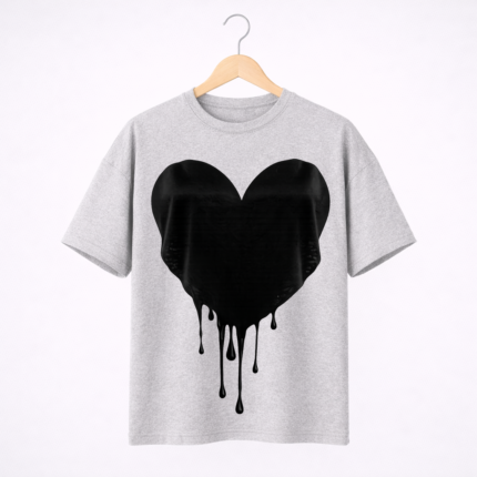 Dripping Heart Graphic T-Shirt – DTF Printed Streetwear Tee