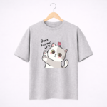Don’t Kiss Me Cat Graphic T-Shirt – DTF Printed Cute Tee