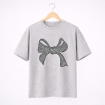 Minimal Bow Graphic T-Shirt – DTF Printed Cute Aesthetic Tee