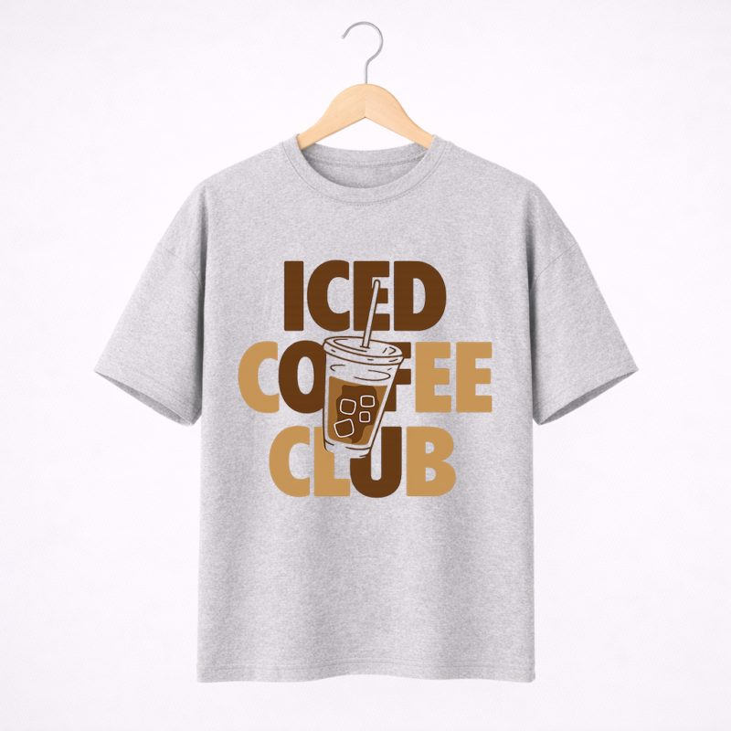 Iced Coffee Club Graphic T-Shirt – DTF Printed Coffee Lover Tee