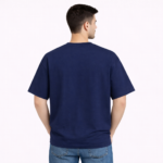 Navy Plain Drop Shoulder T-Shirt Front