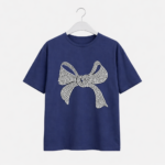 Minimal Bow Graphic T-Shirt – DTF Printed Cute Aesthetic Tee